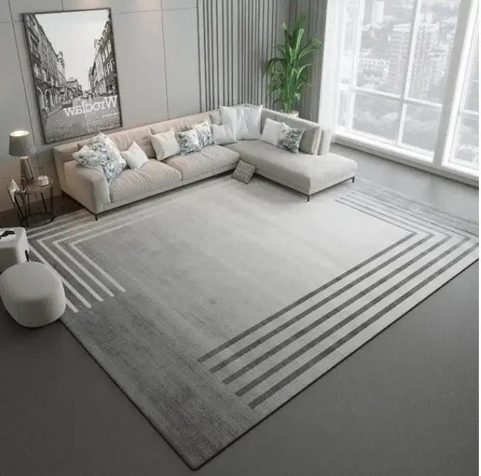 Large Gray Soft Lounge Rug for Modern Living Room and Bedroom