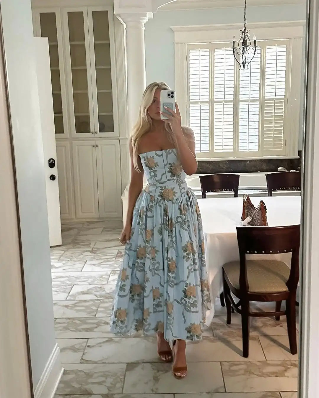 Suninheart Women's Midi Floral Print Dress for Summer 2025