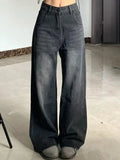 High-waisted Loose-fit Bell Bottom Jeans for Women Plus-size