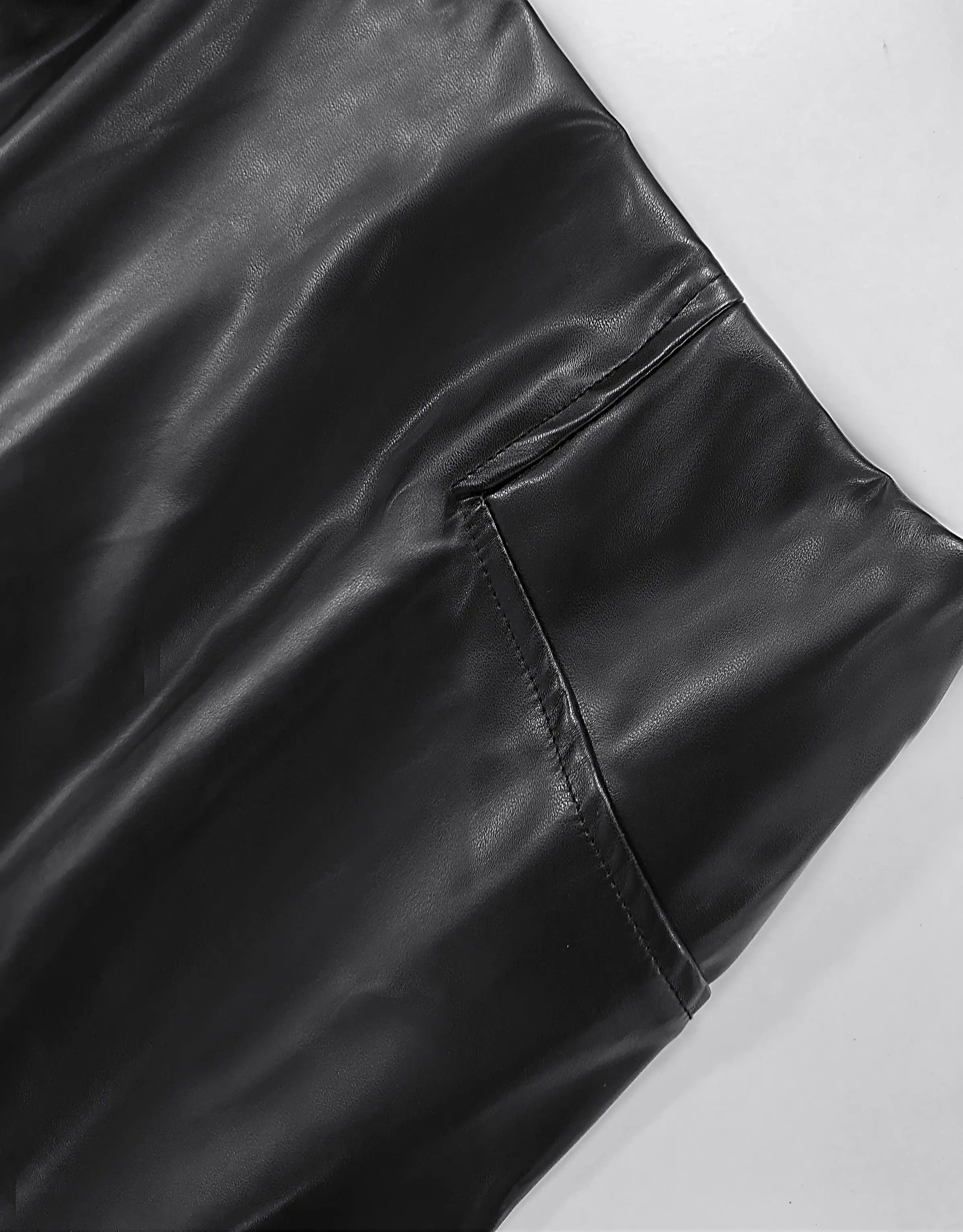 Knee-Length PU Leather Skirt for Women by MALEY LifeStyle