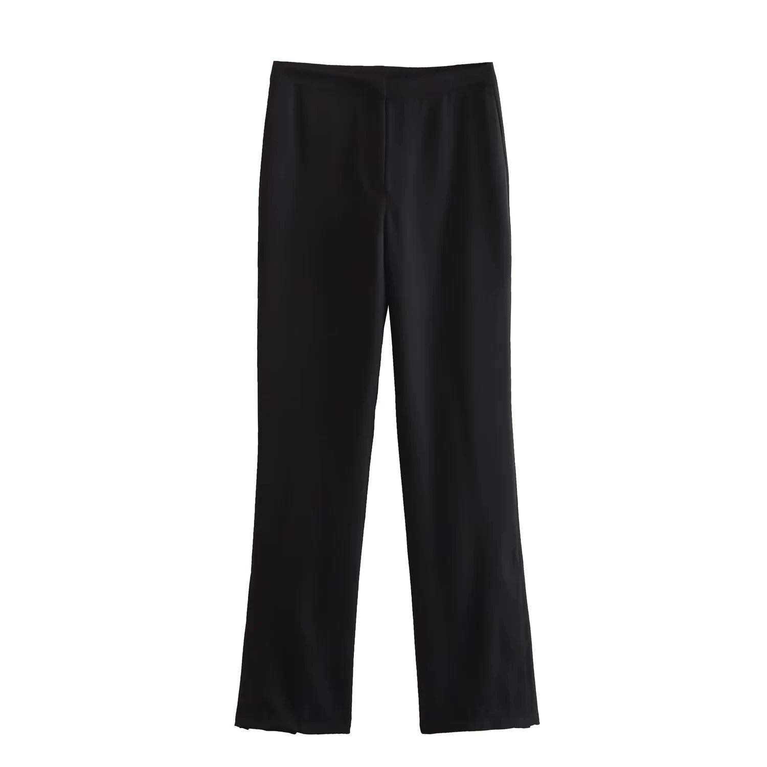 HH Women Solid Pant Suit Strapless Tank Tops and Slit Trousers