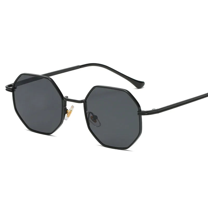 Polygon Metal Sunglasses for Women with UV400 Protection