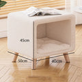 Modern Wood Nightstand with Flannel Storage in Minimalist Style