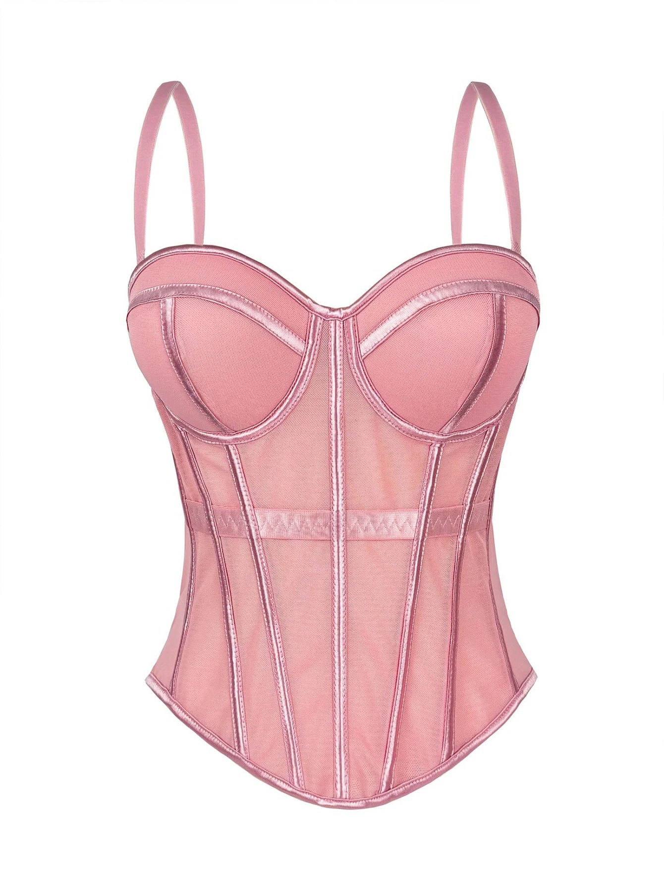 Stylish Black and Pink Corset Crop Top for Women