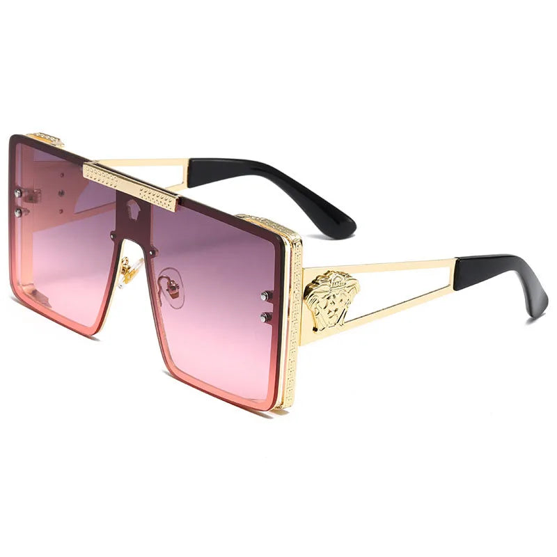 Oversized Fashion Sunglasses with Alloy Frames for Adults