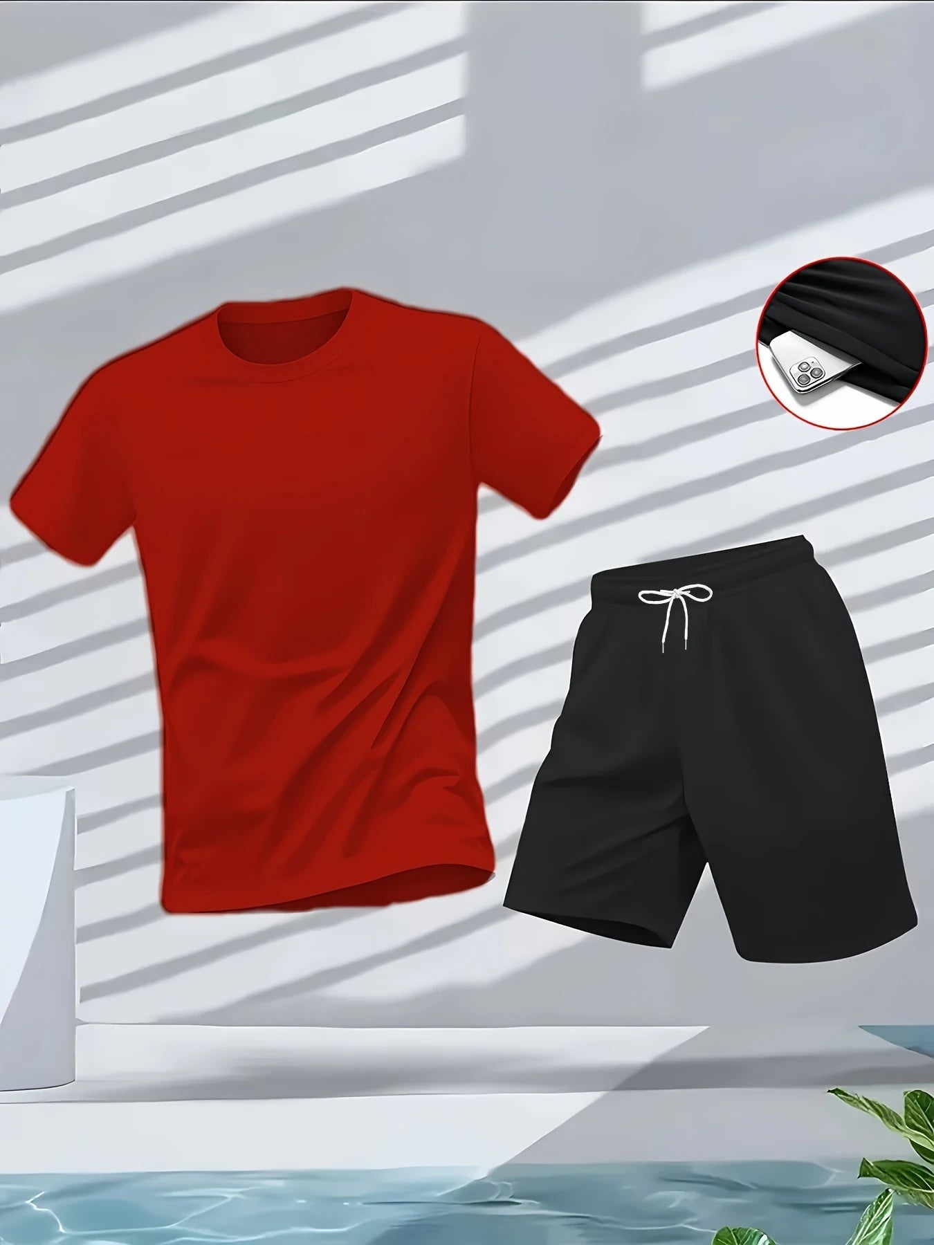Men's Casual 2pcs Suit Set for Summer Sports Activities