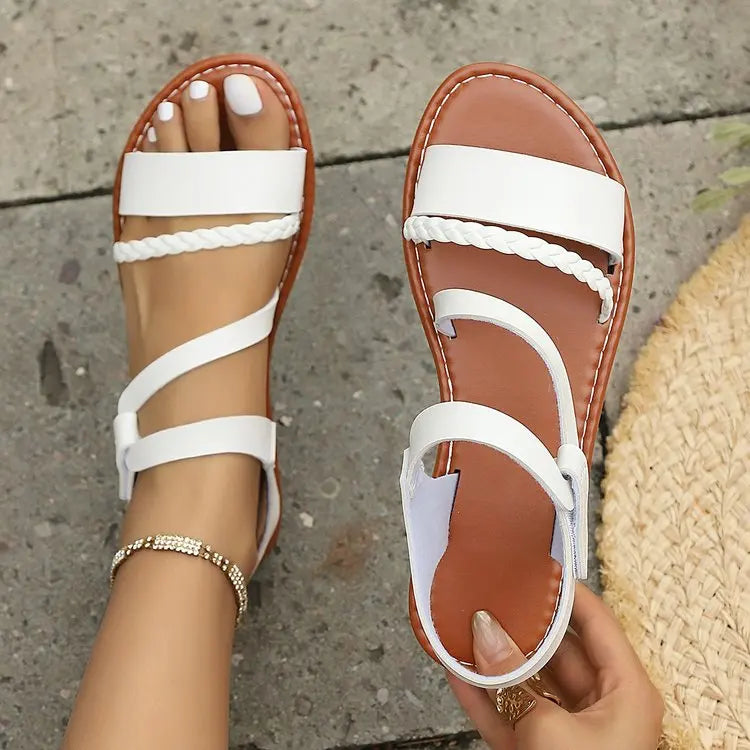 Comfortable Roman Strap Sandals for Women with Rubber Soles