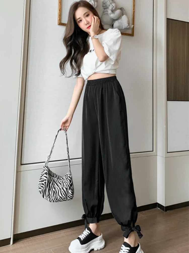 High Waist Harem Pants for Women in Ankle-Length Style