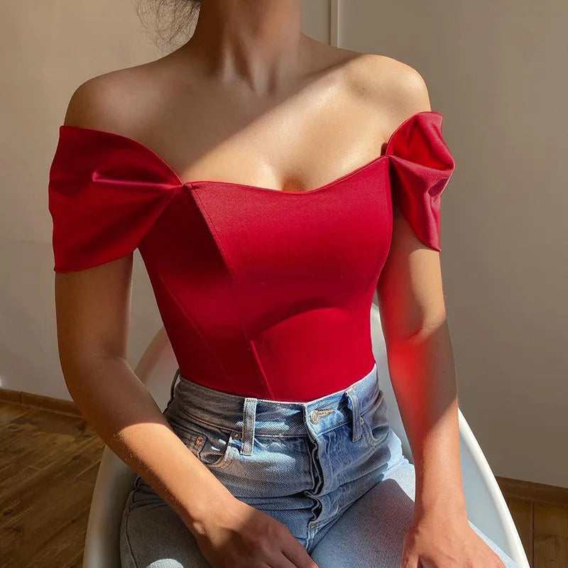 Elegant Women’s Bustier Top in Solid Polyester for Summer