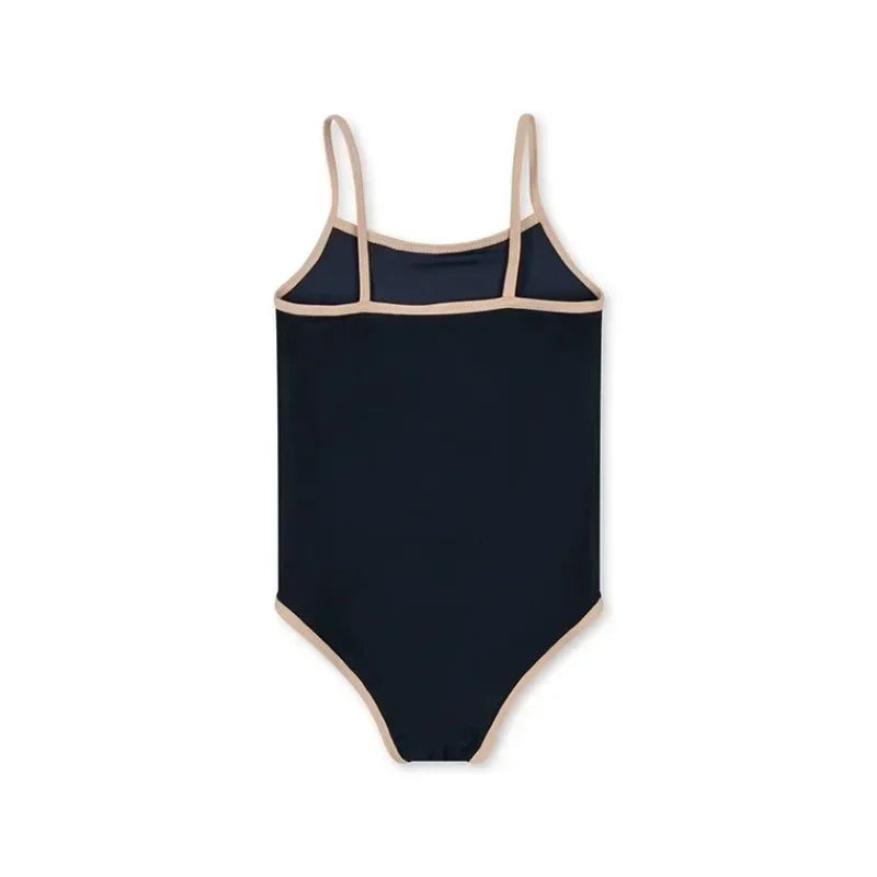 Navy Blue Baby Girls Two Piece Sunscreen Swimsuit