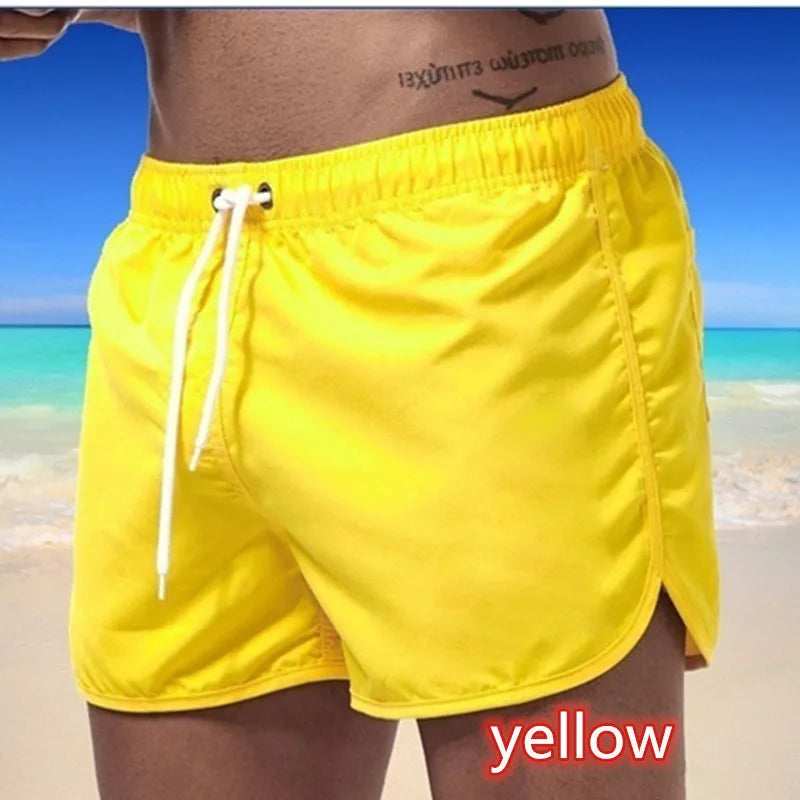 Men's Polyester Swim Shorts for Running and Surfing
