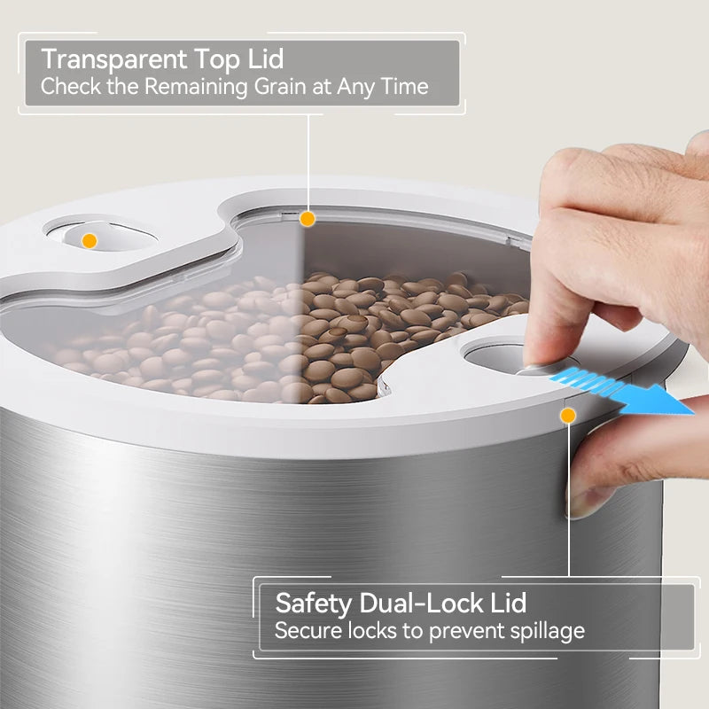 ROJECO 4.5L Smart Pet Feeder with Stainless Steel Design
