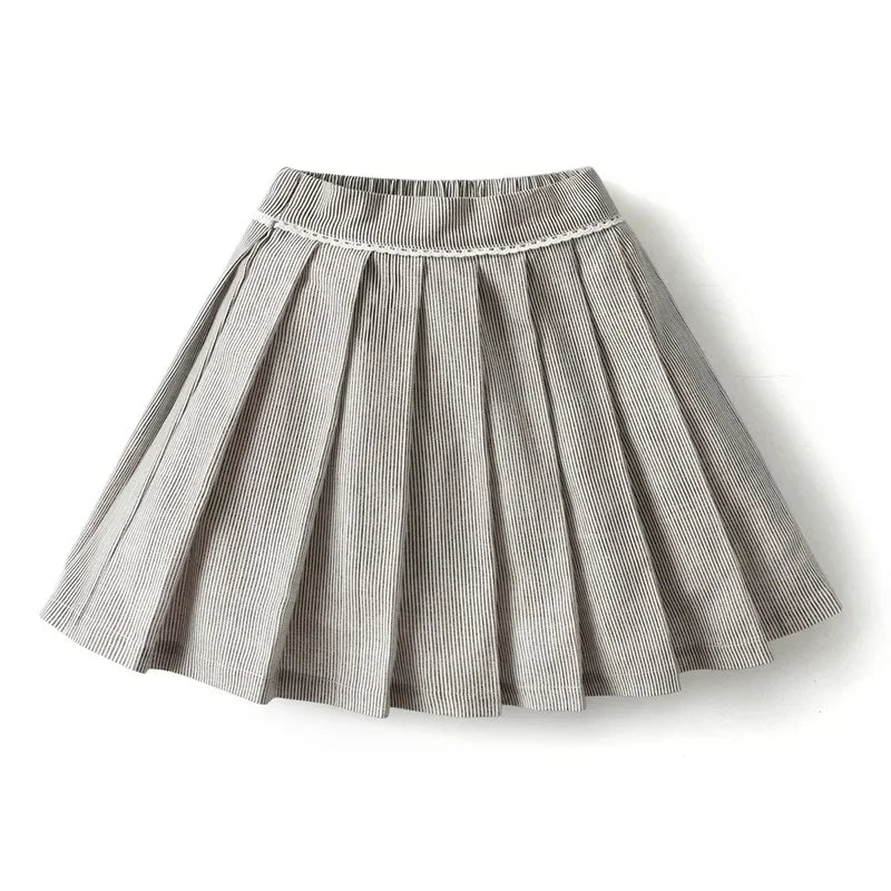Clibeso Girls Striped Cotton Skirt for Summer Casual Wear