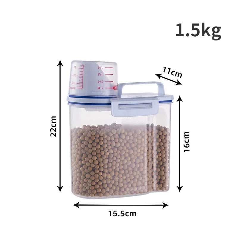 Airtight Pet Food Storage Container with Measuring Cup