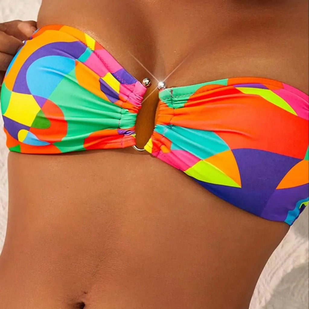 ZTVitality Sexy Print Bandeau Bikini Set for Women