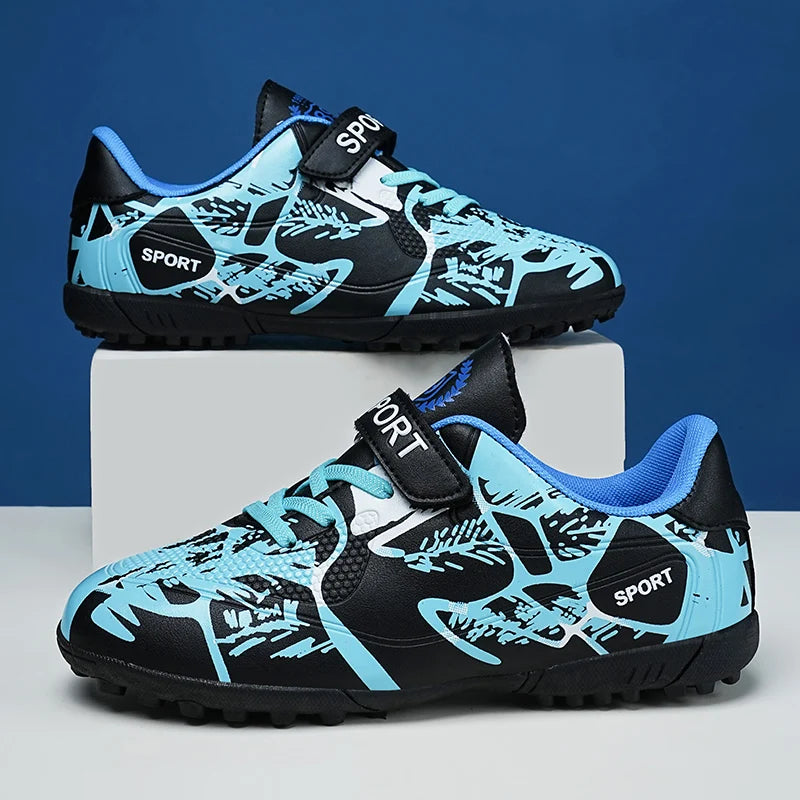 Sxfdneay Boys Soccer Cleats Velcro Leather Training Shoes