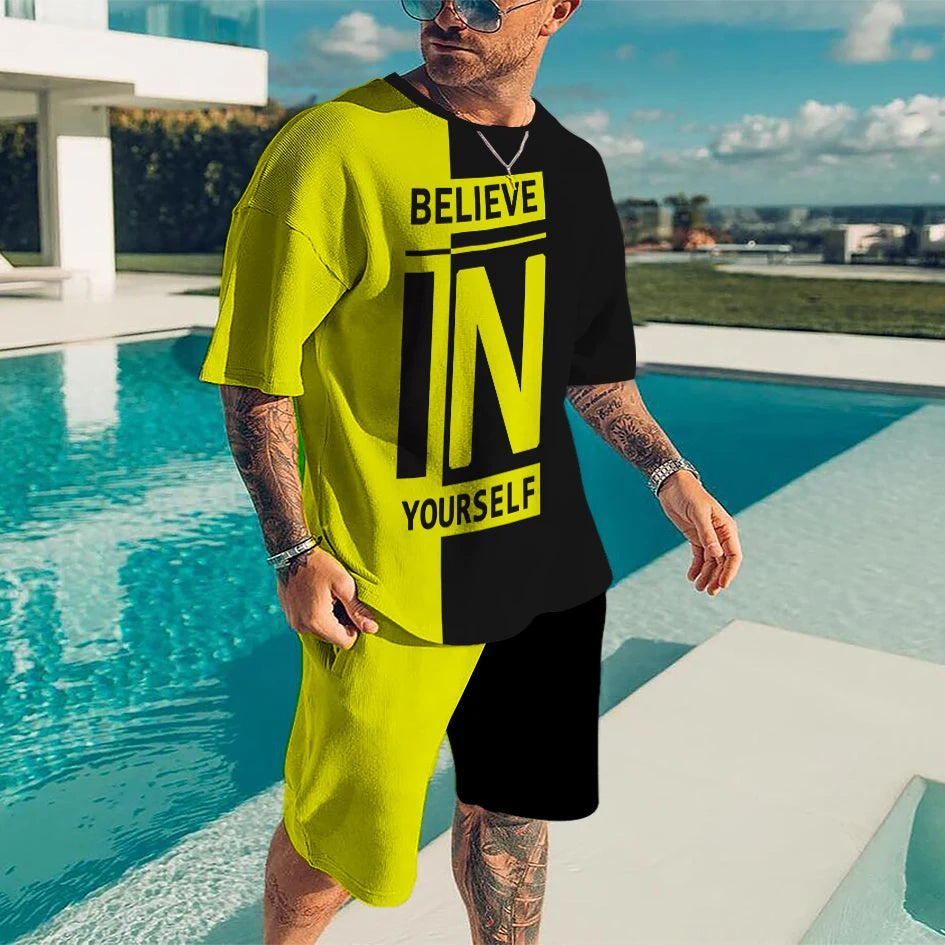 Men's Sportswear Trend Men Sets 3D Printed Tracksuits Clothing Casual Shorts+tshirts Set Sweat Suits Summer Tracksuit Men Sets