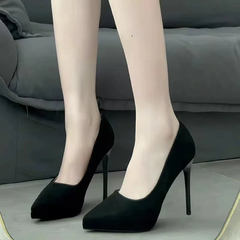 Pointed Toe High Heels for Women Comfortable Waterproof Red Sole