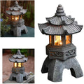 Solar Powered Zen Pagoda Lantern for Outdoor Garden Decor
