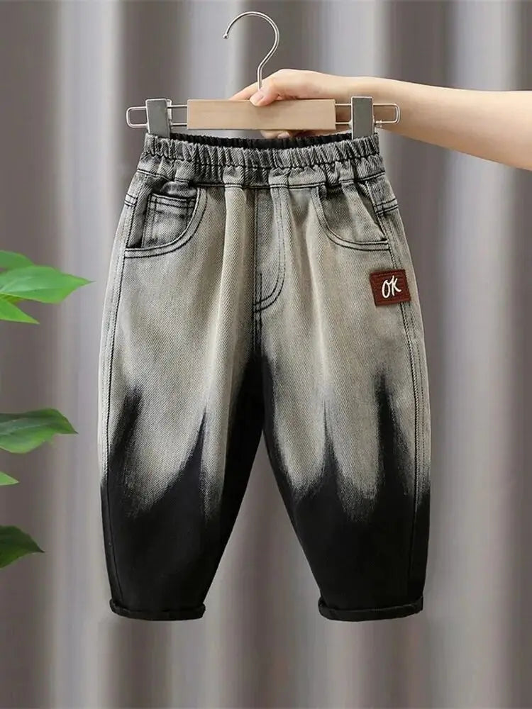 Casual Baby Boy Jeans for 4-6 Years with Elastic Waist