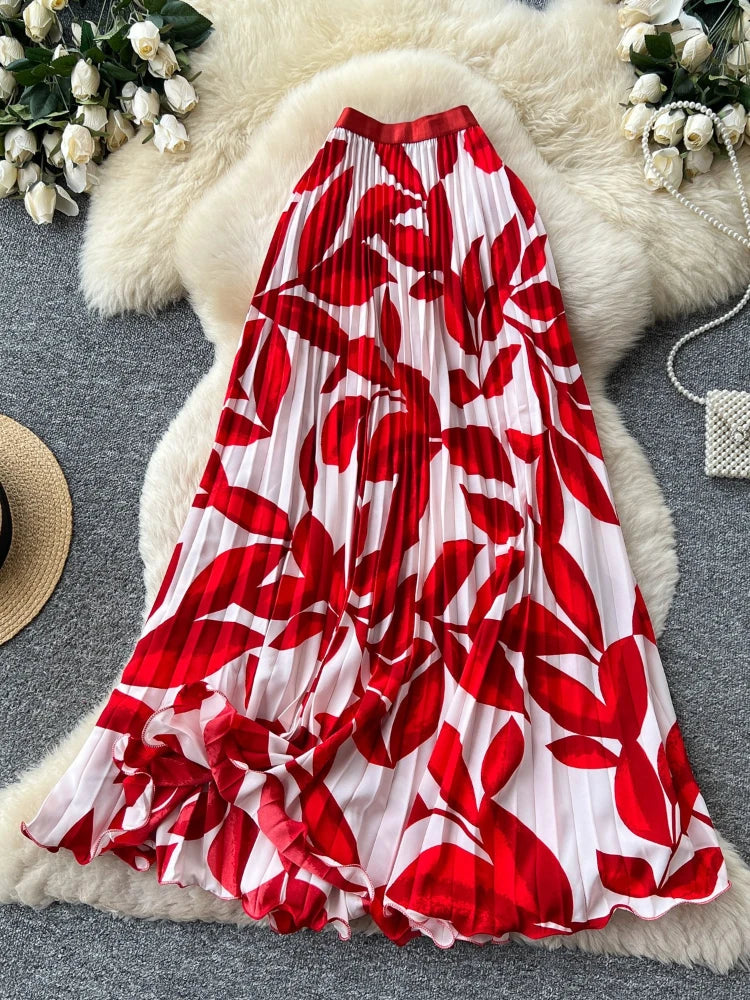 Elegant A-Line Mid Length Skirt for Women in Polyester