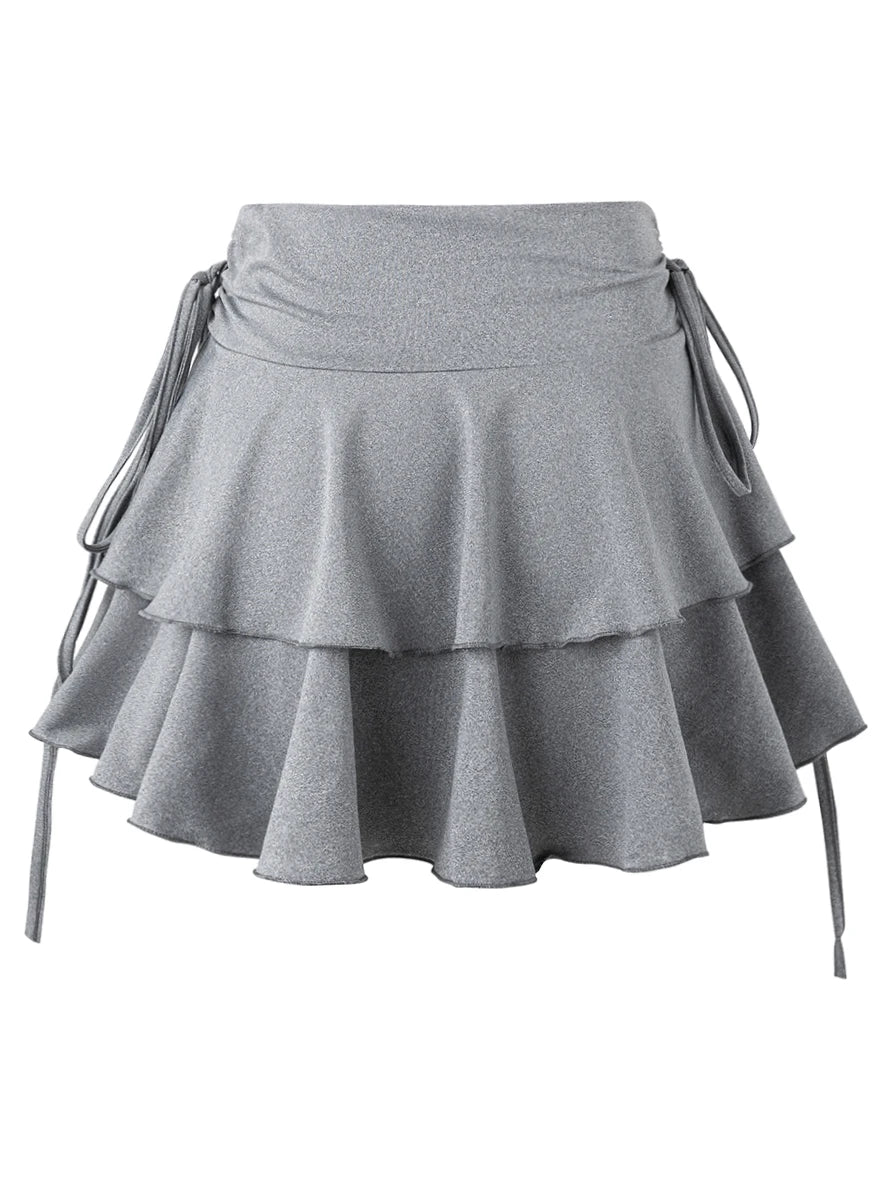 High Waist Slim Fit Elastic Waist Skirt for Women in Solid Color