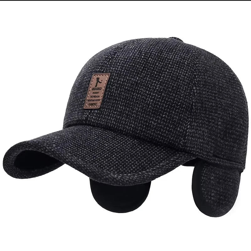 Men's Warm Baseball Cap with Earmuffs for Cold Weather