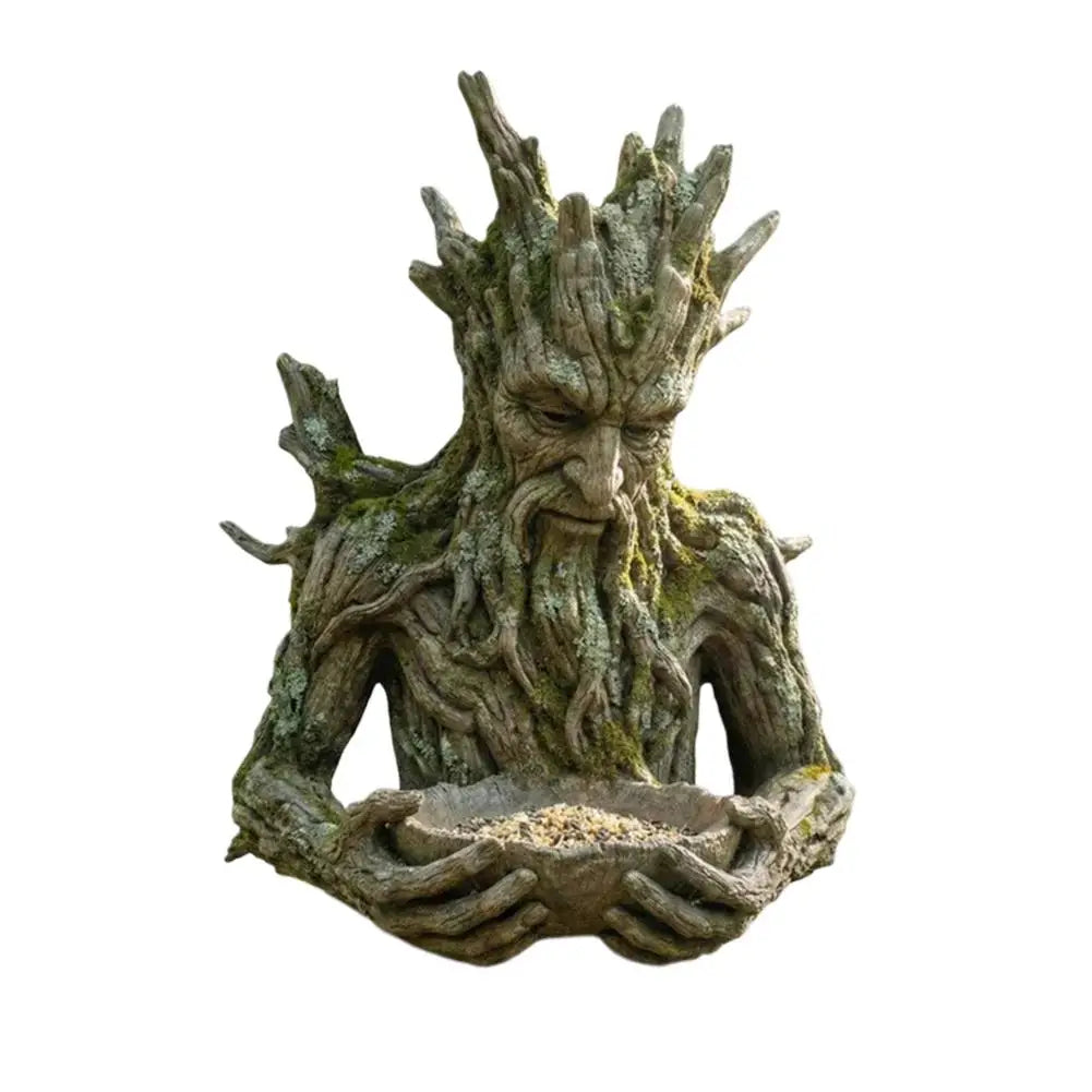 Artistic Resin Bird Feeder with Tree Spirit Design