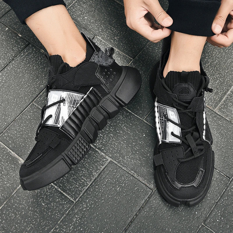 Men's Shoes For Enlightenment In Autumn New Breathable Super Hot Couple Shoes For Men's Korean Style Color-Blocking Personality