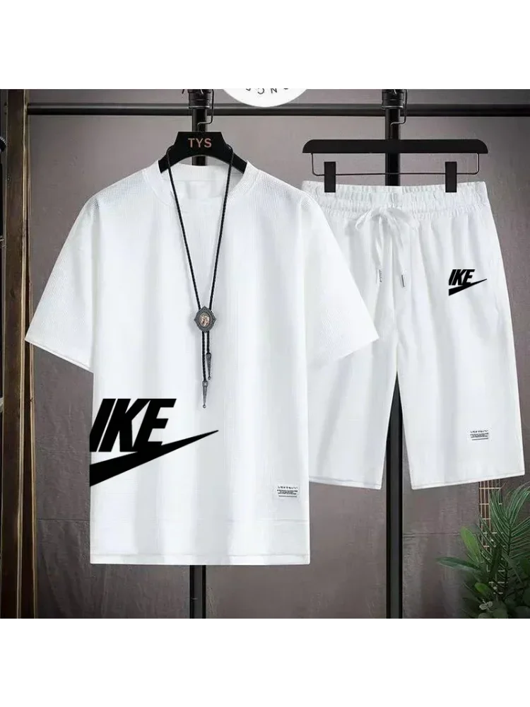 Men's Casual Sportswear Set with Short-Sleeved T-Shirt and Shorts