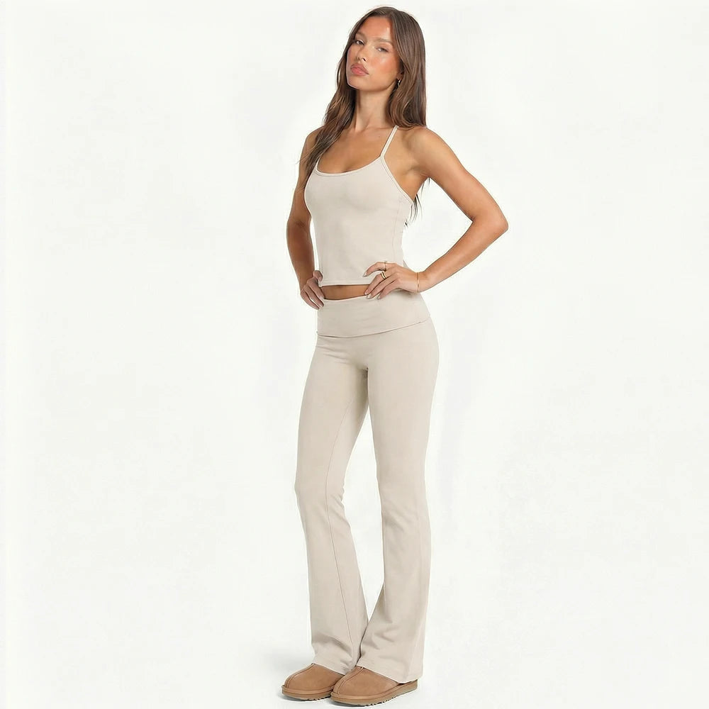 High Waist Flare Pants Yoga Set for Women by MALEY LifeStyle