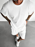 Men's Casual Two-Piece Set: Short-Sleeve T-Shirt and Shorts