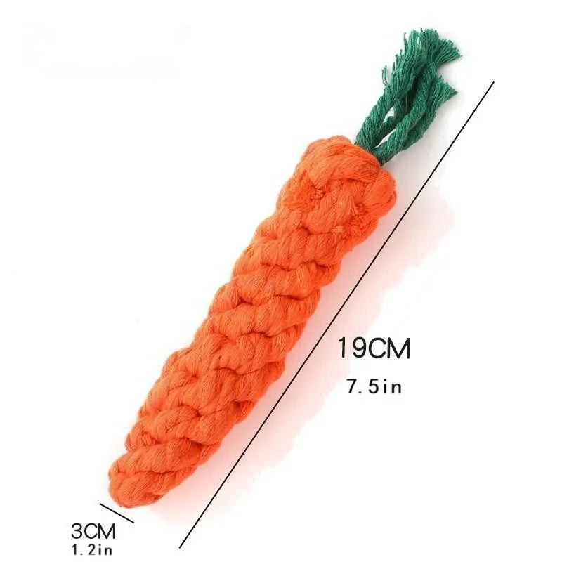 Cotton Rope Weaving Carrot Toy for Dogs