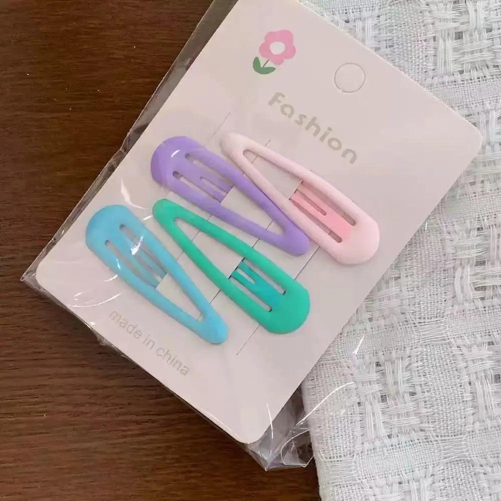Cute Colorful Geometric Hair Clips Set for Girls