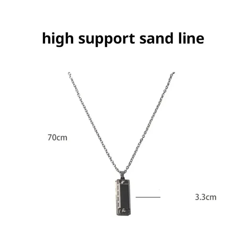 Mini Harmonica Necklace For Men Women Creative Musical Pendant Can Blow Sound Fashion Niche Design Jewelry