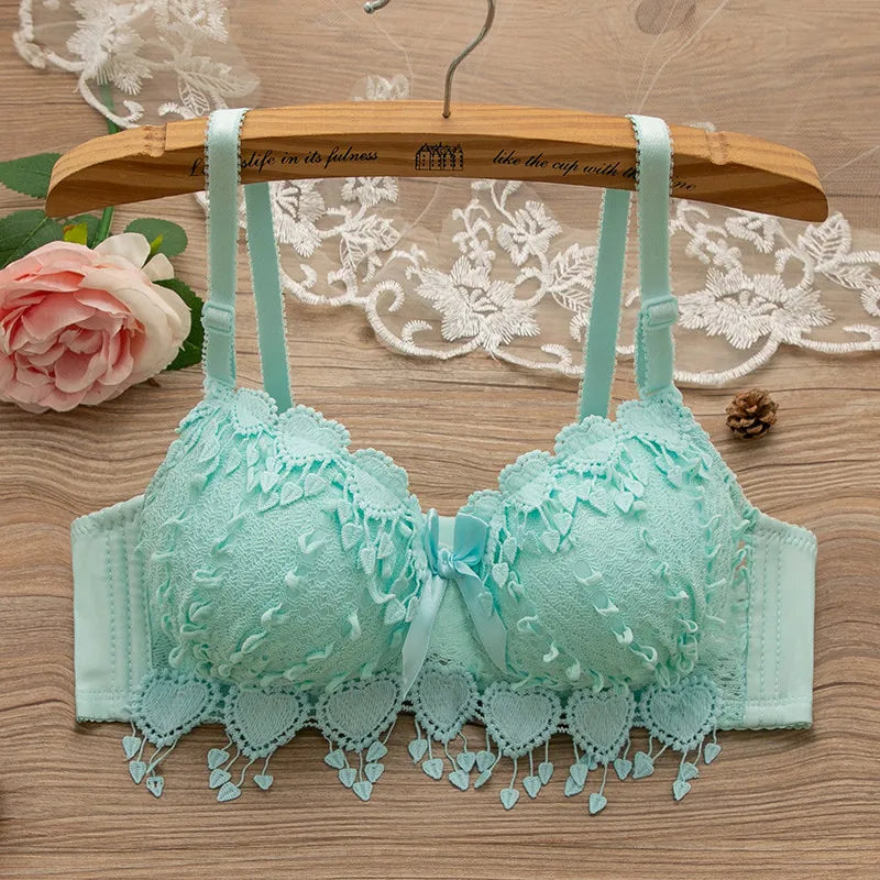 Non-Underwire Sexy Bra for Women in Black and White Lace