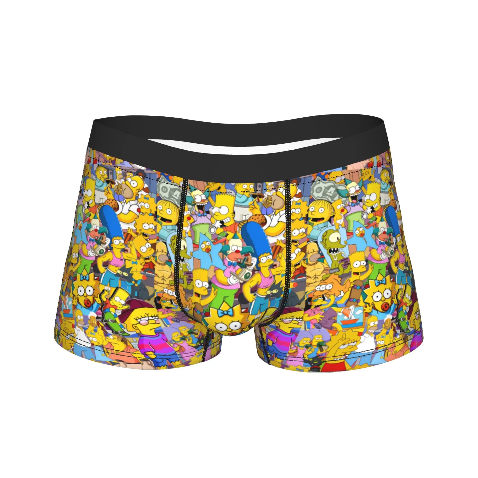 S-Simpsons Family Cartoon Characters Men's Boxer Shorts Plus Size
