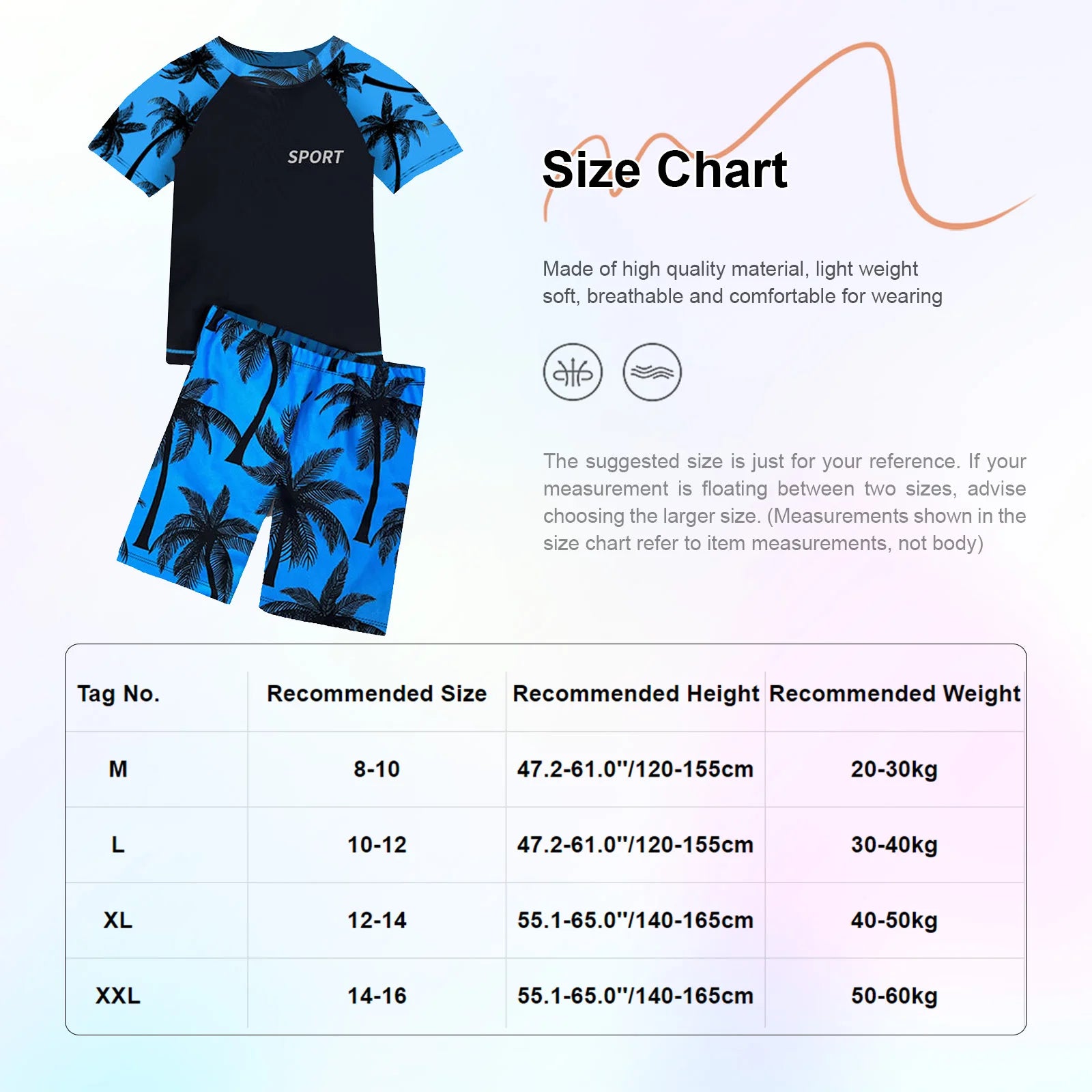 Boys 2 Piece Rash Guard Swim Set with Shorts for Summer