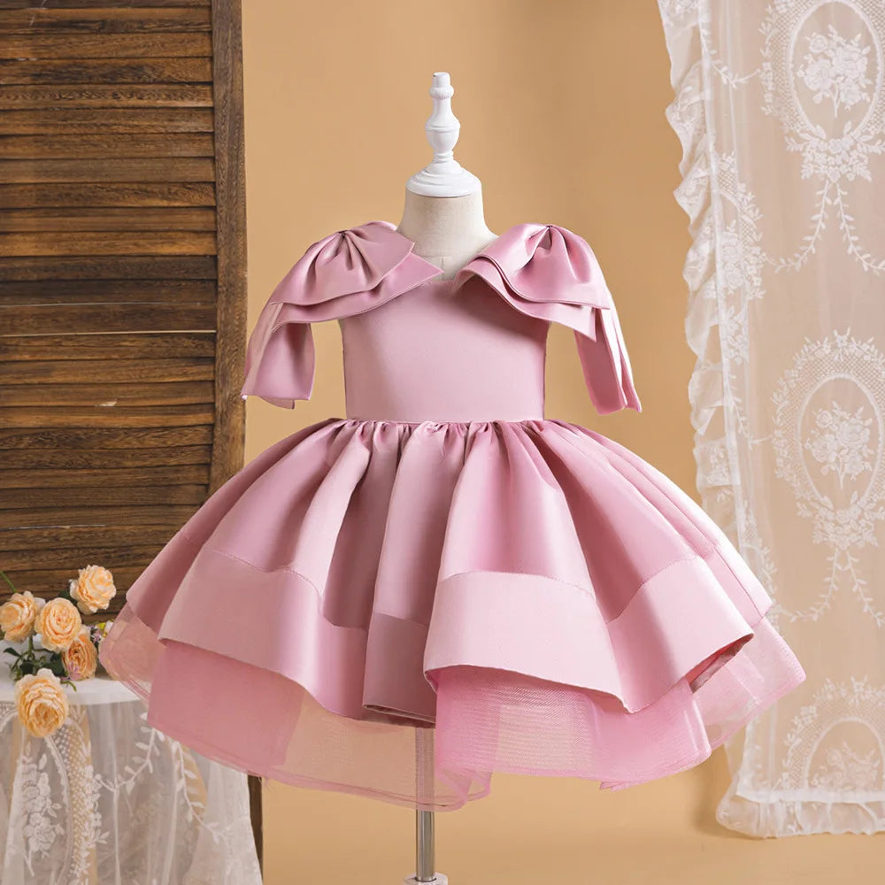 White Cotton Princess Dress for Girls Aged 4-7 Years