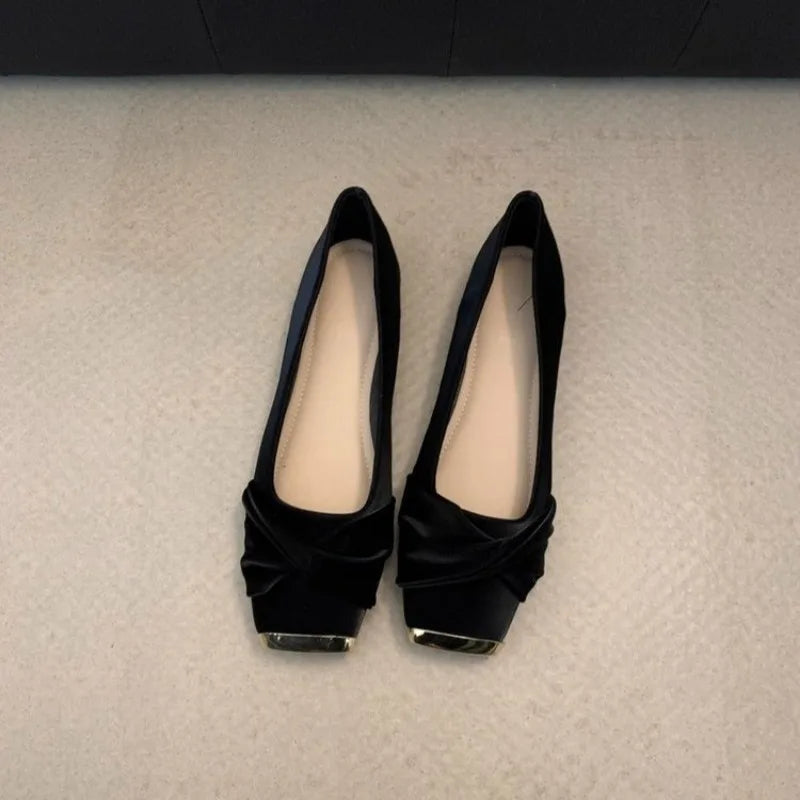 XINGDIKU Women's Casual Slip-On Low Heels with Square Toe