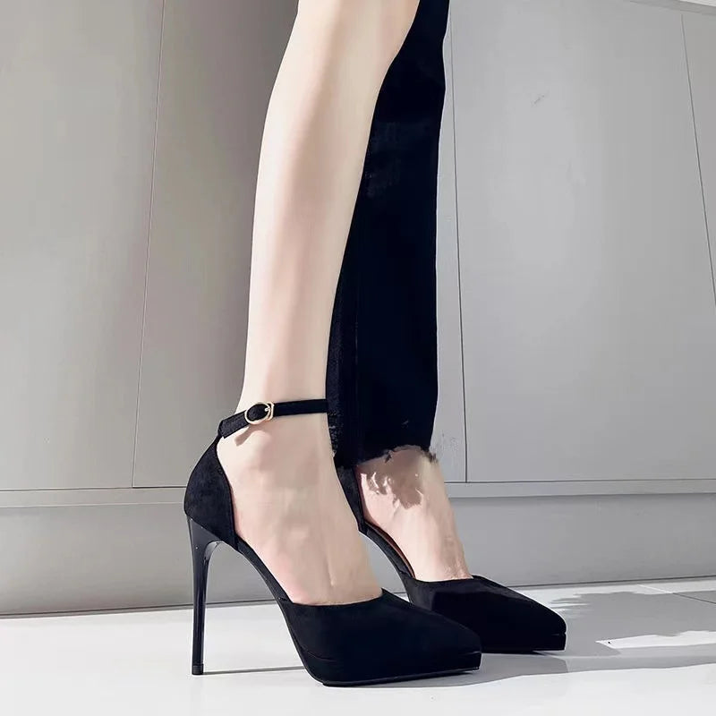 Pointed Toe High Heels for Women Comfortable Waterproof Red Sole