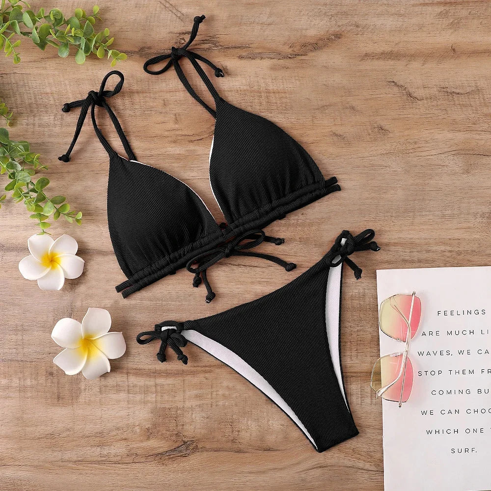 Women's Sexy Microfiber Bikini Suit for Summer Beach Wear