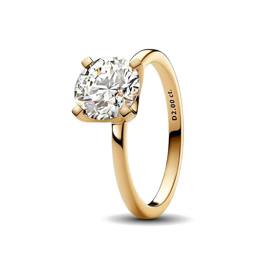 925 Silver Zircon Ring for Women - 18K Gold Plated Heart Design