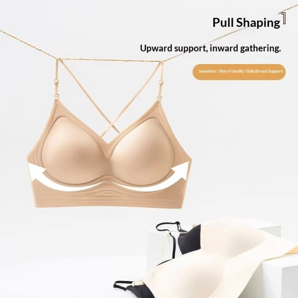 Seamless Backless Women's Bra with Thin Straps and Comfort