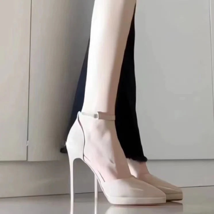 Pointed Toe High Heels for Women Comfortable Waterproof Red Sole