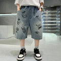 Boys' Casual Summer Jeans with Elastic Waist for Ages 7-13