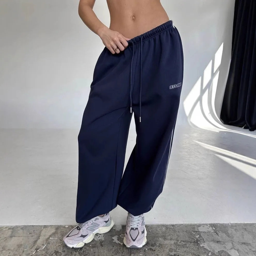 Wide Leg Stripe Trousers for Women by CONGRUN
