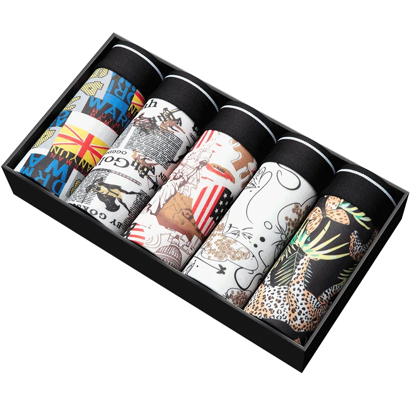 Men's Boxer Shorts 5-Pack in Soft Breathable Polyester