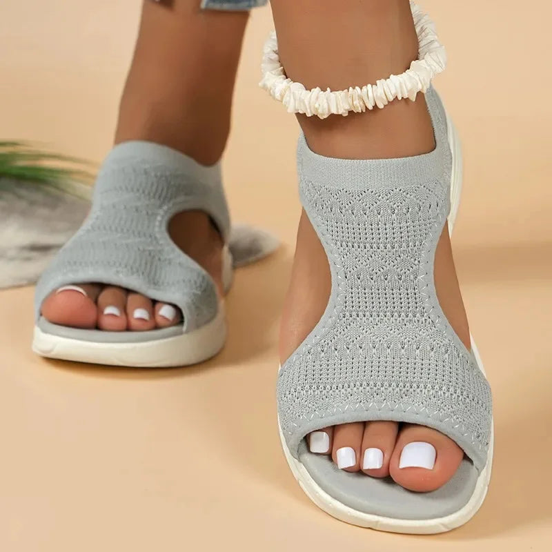 Women's Summer Casual Wedge Sandals with Air Mesh Design