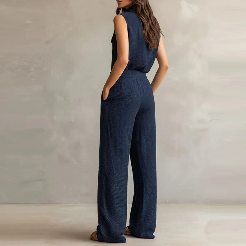 Chic Vintage Lapel Two-Piece Workwear Set for Women